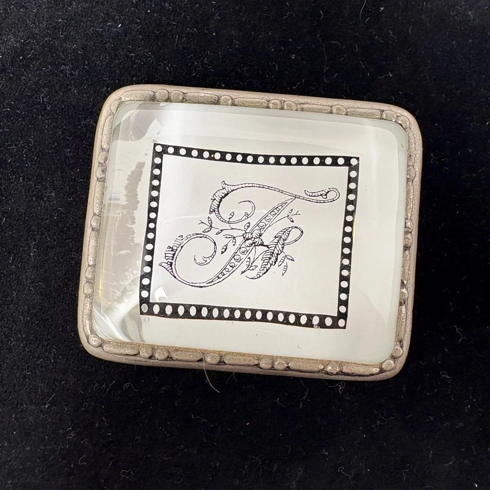 Mary Carol Home Collection Script “F”Monogram Initial Paper Weight
